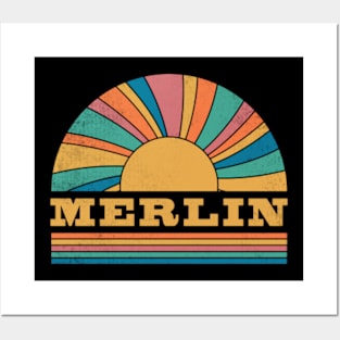 Graphic Merlin Proud Name Distressed Birthday Vintage Style Posters and Art